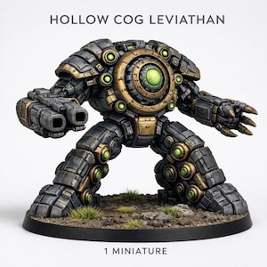 Kugghjul Leviathan | Hollow Legion Resin Krigslokomotiv, 60–120 x 95 mm Tillval | HGM Exklusivt