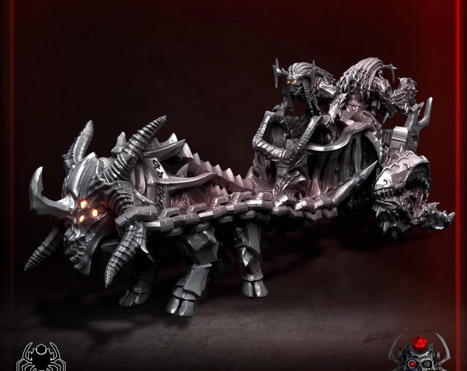 Chaos Demon Scarlet Chariot Hell Cannon - New Release Jan 26 - Wildmesh - Tabletop Wargaming Grimdark Scifi Fantasy Daemon Grimdark