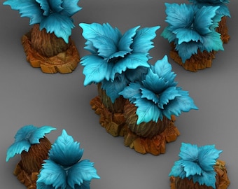 Mystical Night Flowers - Fantastic Plants & Rocks - Fantasy Terrain Set