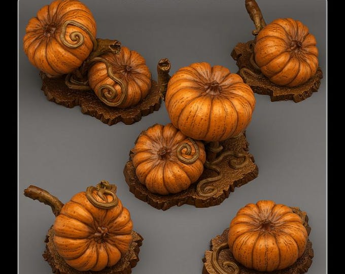 Giant Pumpkins Wargaming Terrain Objectives | Fantastic Plants and Rocks | PathFinder | Mini | Dungeons and Dragons | Fantasy | RPG