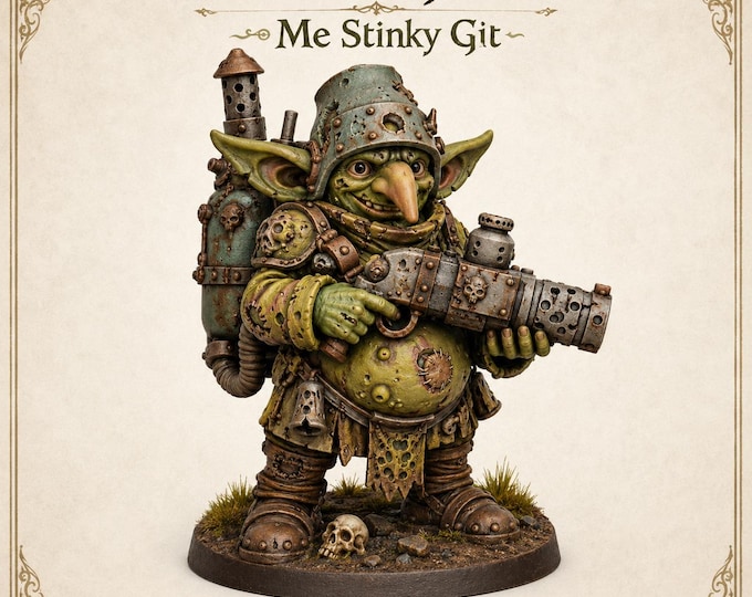 Me Not Gobbo Stinky Git | 32mm Sci-Fi Goblin Resin Miniature | Grimdark Character | HGM Exclusive