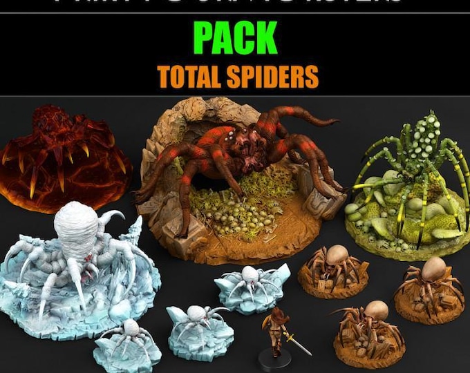 Total Spiders Pack | Fantasy | Print your Monster