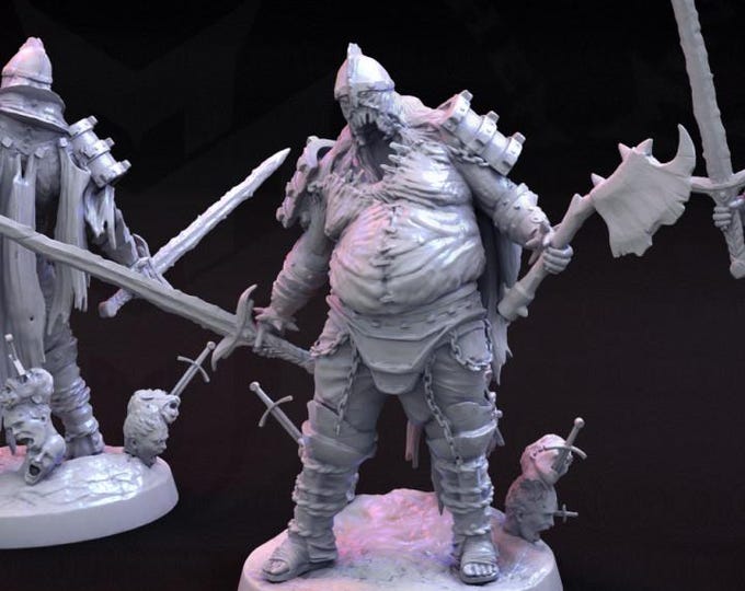Masochistic Plate Death Knights - Fantasy Miniature  - Mini Monster Mayhem - Tabletop Wargaming for Grimdark OPR Sci-Fi & Fantasy Resin Mini