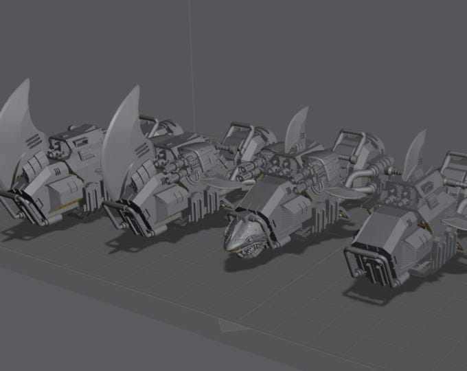 Space Sharks Bikes - no riders - Grimdark - DakkaDakka - Fantasy Vehicle