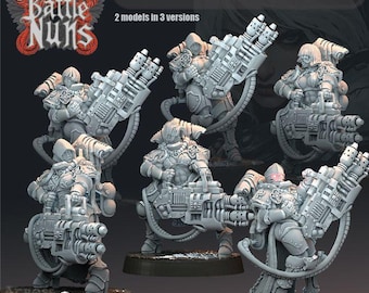Battle Nuns with Heavy Flamers – Across The Realms – Sci-Fi – Resin Unit