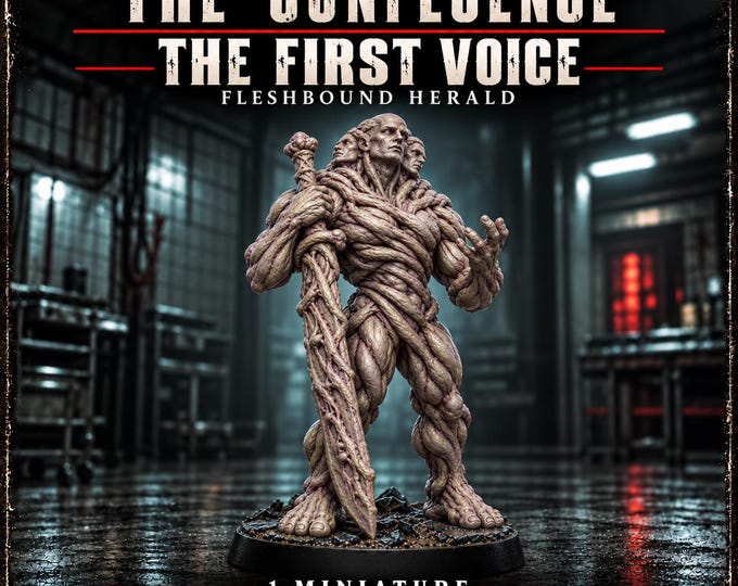 The First Voice | Three-Faced Flesh Horror Resin Miniature | 32mm Gaming Scale | The Confluence | HGM Exclusive