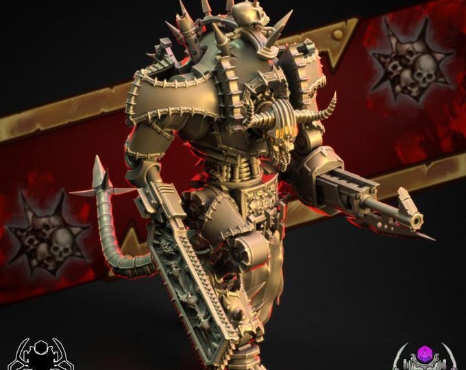 Chaos Marine Bloody Skulls Butcher – Eight Legs Miniatures – Sci-Fi – Resin Unit