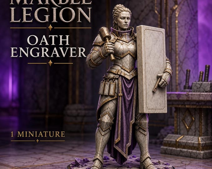 Marble Legion Oath Engraver | Female Fantasy Artisan Character | HGM Resin Miniature