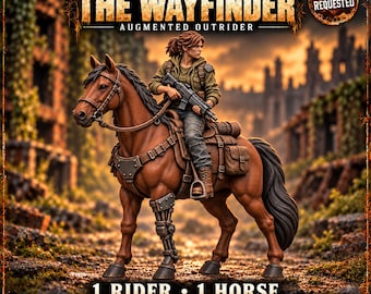 Wayfinder Augmented Outrider | Wren Mounted Survivor or Pair | 60mm Resin Miniatures | Hollow Bloom HGM