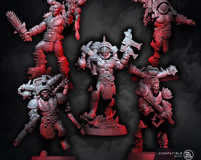 Chaos Wrath - Gladiators Ready to Play Squad - Miniatures - Wildmesh - Tabletop Wargaming for Grimdark | Alternative  | OPR Sci-Fi mini