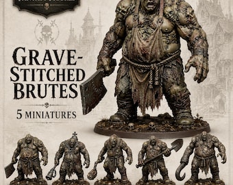 Grave Stitched Brutes - HGM Exclusive Resin Zombie Dark Fantasy Monster Miniatures