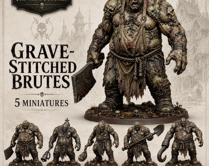 Grave Stitched Brutes - HGM Exclusive Resin Zombie Dark Fantasy Monster Miniatures