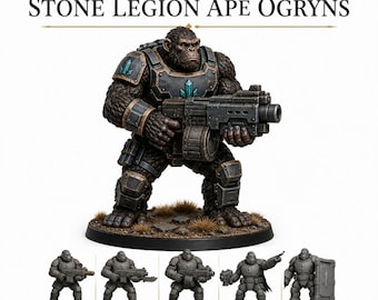Stone Legion Ape Ogryns - HGM Exclusive Resin Sci-Fi Miniatures - 5 Model Unit