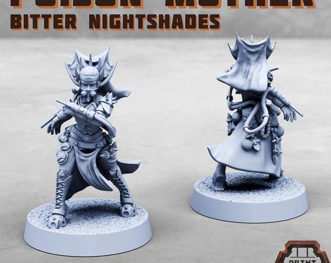 Cynthia - Poison Mother, Bitter Nightshades - Print Minis - Tabletop Wargaming Miniature for Grimdark | OPR | Sci-fi