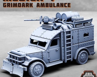 Medica-7 - Grimdark Ambulance - Print Minis - Tabletop Wargaming Miniature for Grimdark | OPR | Sci-fi