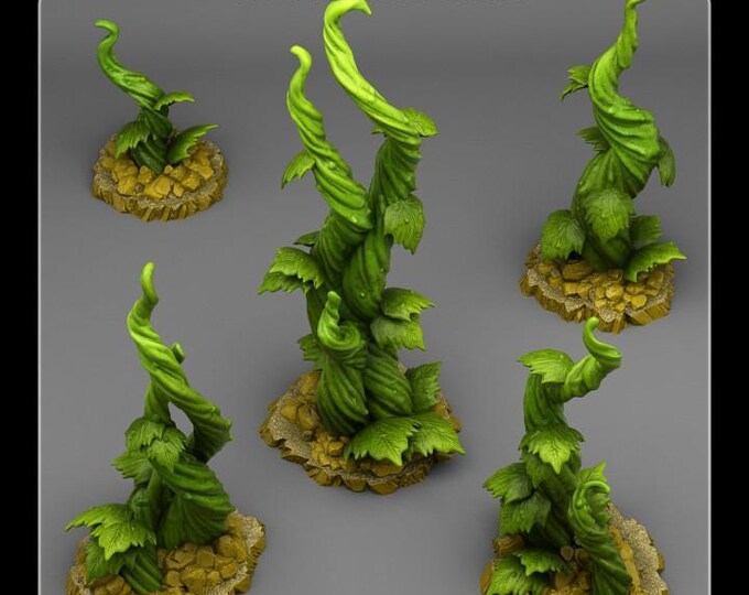 Jack's Beanstalk 2 Wargaming Terrain Objectives | Fantastic Plants and Rocks | PathFinder | Mini | Dungeons and Dragons | Fantasy | RPG