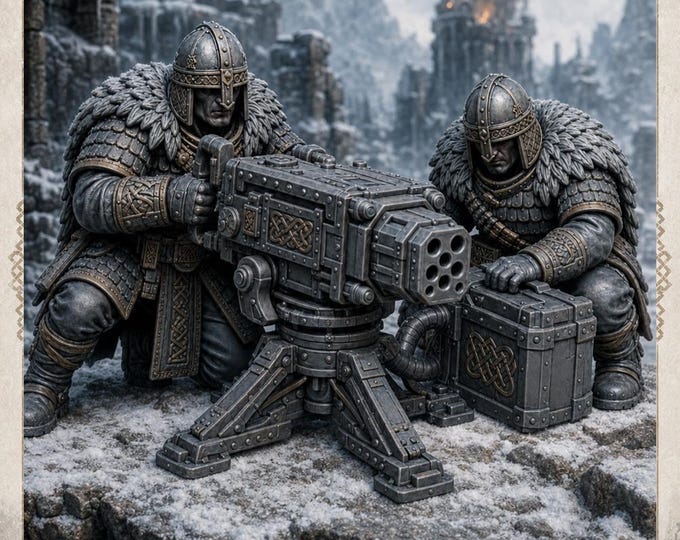 Ironfjord Heavy Weapons Teams | Choose 1 or Full 5 | Sci-Fi Viking Resin Miniatures