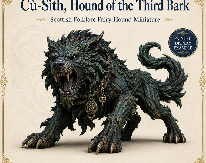 Cu-Sith Hound of the Third Bark - HGM Exclusive Resin Fantasy Monster Miniature