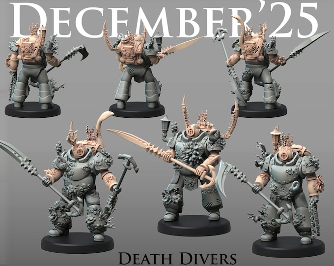 Shark Marine Death Divers - Printerra Studios - Tabletop Wargaming Miniature for Grimdark | OPR | Sci-fi