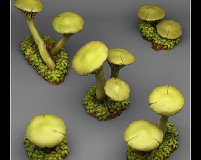 Toxic Mushrooms - Fantastic Plants & Rocks - Sci-Fi Terrain Set