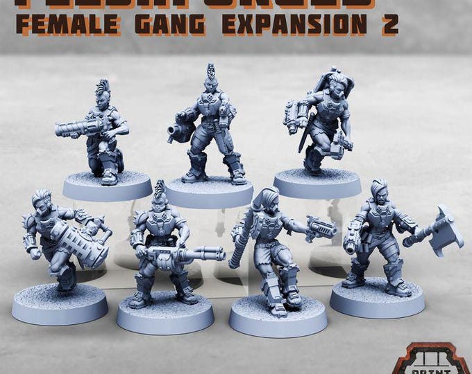 Fleshforged - Female Gang Expansion 2 Across the Realms - New Release Oct 25  - Sci-Fi OPR Grimdark compatible Tabletop Wargaming Grimdark