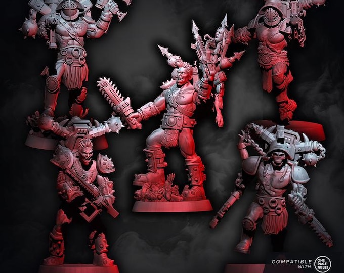 Chaos Wrath - Gladiators Multipart Squad - Miniatures - Wildmesh - Tabletop Wargaming for Grimdark | Alternative  | OPR Sci-Fi mini