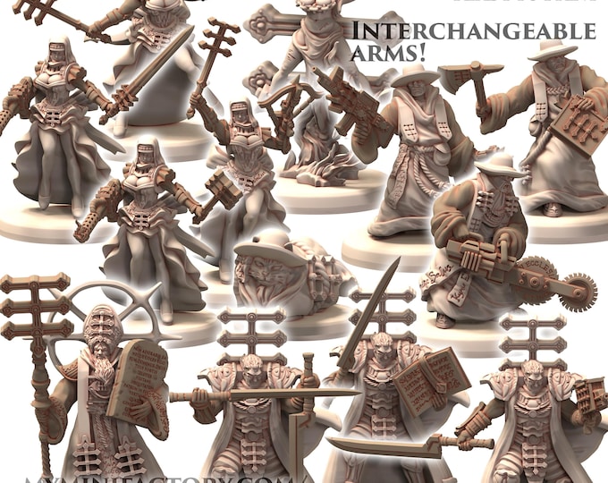 BELTHAZARK Zealots of Belthazark Fanatics Nuns Chainsaw Inquisition - Printerra - Tabletop Wargaming Miniature for Grimdark OPR Sci-fi