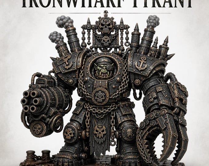 Orc Boss Gharzak Balejaw - BlackIron Tyrant- BlackWharf Syndicate - Highland Gaming Minis Exclusive - Sci-Fi Resin Squad