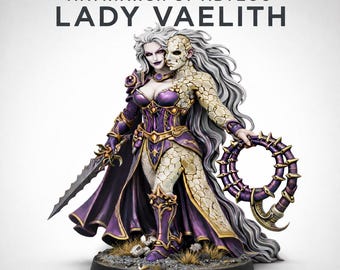 Chaos Lord Of Excess - Lady Vaelith - Legion Matriarch - Legion Wars - Highland Gaming Minis Exclusive Multi-Verse Grimdark OPR Resin mini