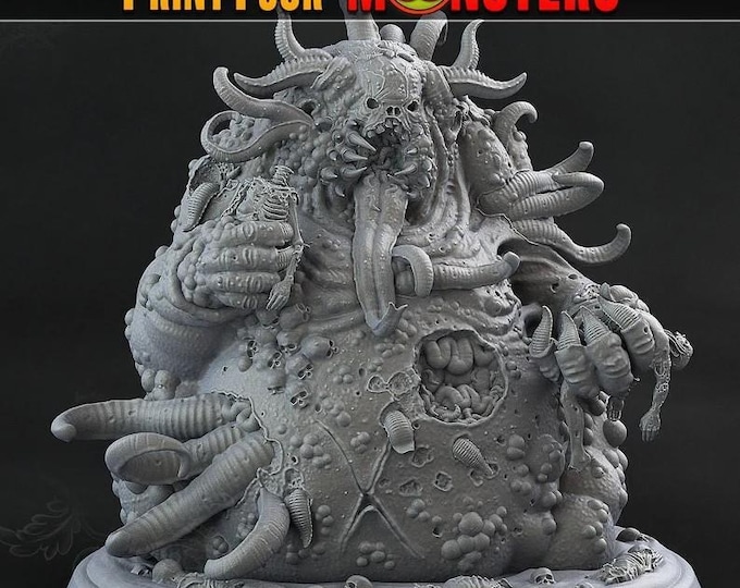 Greater Demon of Plague pestilent  | Tongue Version | Plague Army of Spooky Swamp | Fantasy | Grimdark | DnD | resin mini Print your Monster
