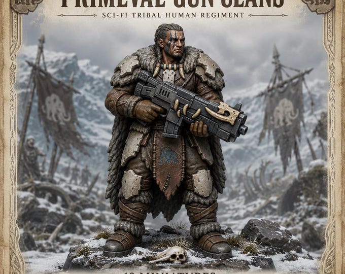 Primeval Gun-Clans Sci-Fi Tribal Miniatures  - Stone Legion - Legion Wars - Exclusive Highland Gaming Minis - Tabletop Grimdark OPR Sci-Fi