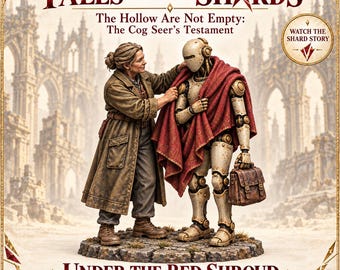 Under the Red Shroud | Connected Human and Hollow Rescue Pair | Tales of the Shards | Unpainted Resin Sci-Fi Miniature