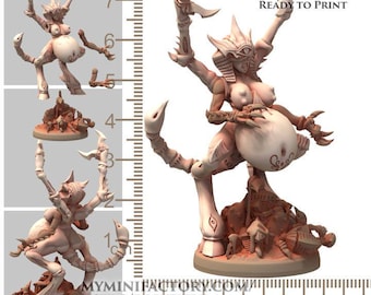 Brood Mistress – Serket Alien Queen Miniature – Printerra Studios Licensed Multipart Resin Model – Base Included