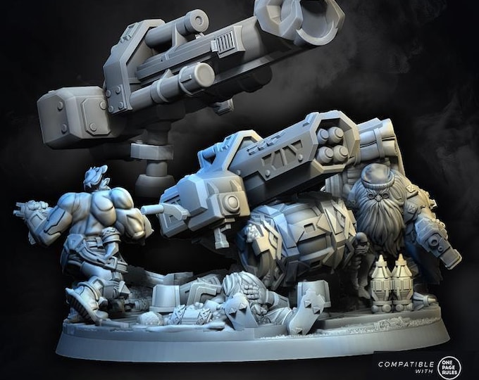 Stonepulse Engineers - WildMesh - Space Dwarfs - Sci-Fi Grimdark Character Miniature