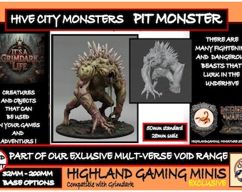 Hive City Monsters - Pit Monster - Exclusive Highland Gaming Minis Tabletop Wargaming for Grimdark Sc-fi