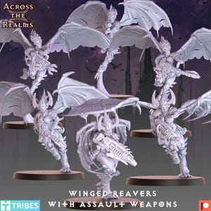 Winged Reavers with Assault Weapons -  Across the Realms - Tabletop Wargaming for Grimdark | Alternative  | OPR Sci-Fi mini