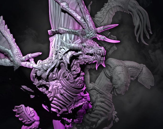 Excess Abyssfang of Excess Grimdark + Fantasy Friendly 120x92mm Base 215mm H Sept 25 Release - WildMesh - Chaos - Sci-Fi Grimdark Character