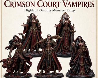 Crimson Court Vampires – Fantasy Monsters - Monsters and Fantasy Highland Gaming Minis Exclusive - Sci-Fi Resin Monster