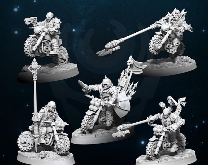 Traitors Hell Riders with 75x42mm base - WildMesh - Outcast and Renegades - Sci-Fi Grimdark Squad Miniatures