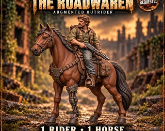 Roadwarden Augmented Outrider | Garran Mounted Survivor or Pair | 60mm Resin Miniatures | Hollow Bloom HGM