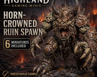 Horn-Crowned Ruin Spawn - HGM Exclusive Resin Fantasy Monster Miniatures - 6 Poses