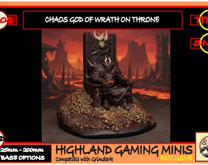 Chaos God Of Wrath - Exclusive Highland Gaming Minis - Tabletop Wargaming for Grimdark | Alternative  | OPR Sci-Fi mini