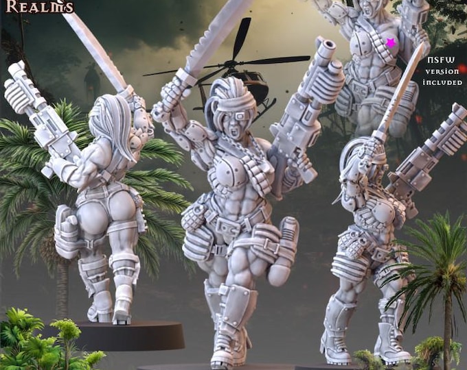 Jungle Colonel Babe - Across the Realms - Tabletop Wargaming for Grimdark | Alternative  | OPR Sci-Fi mini