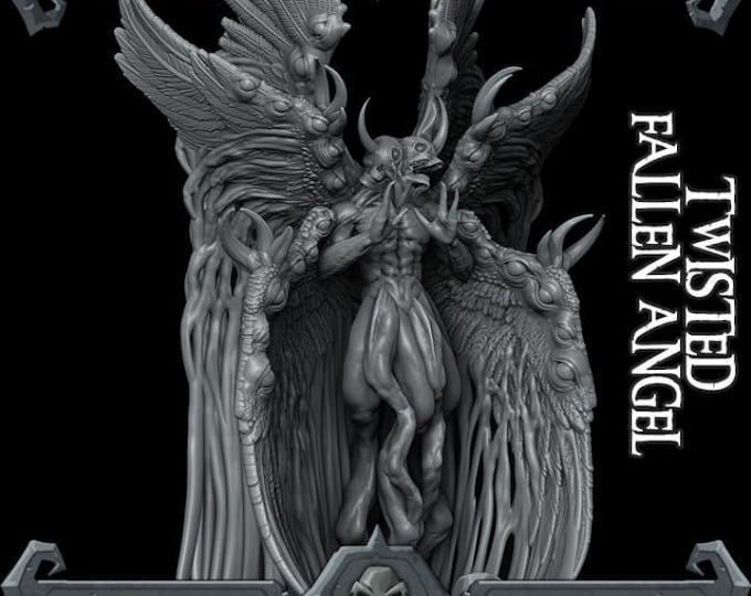 Chaos Demon Twisted Fallen Angel - Rocket Pig Games - Fantasy Resin Miniature