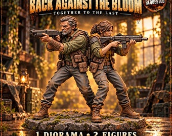 Back Against the Bloom | Garran and Wren Survivor Diorama | 32mm Resin Miniature | HGM Exclusive