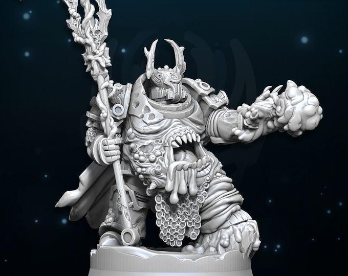 Chaos Plague Sorcerer Terminator  - Miniatures - Wildmesh - Tabletop Wargaming for Grimdark | Alternative  | OPR Sci-Fi mini