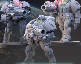Power Suit Operatives with Heavy Cannons – Across The Realms – Sci-Fi – Resin Unit