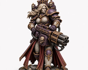 Fallen Sisters - Heavy Weapons - Rotary Cannon 2 poses - Marble Legion Exclusive Highland Gaming Minis Tabletop Wargaming  Grimdark