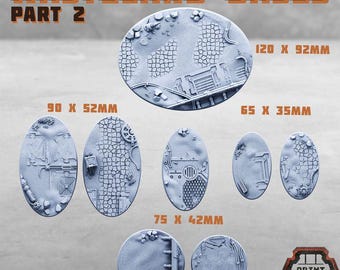 Wasteland Bases Part 2 - Print Minis Licensed 28-32mm Resin Sci-Fi Base Set