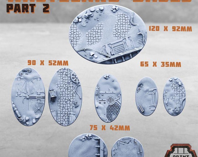 Wasteland Bases Part 2 - Print Minis Licensed 28-32mm Resin Sci-Fi Base Set